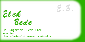 elek bede business card